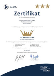 Zertifikat SHK Fachhandwerksunternehmen, Zertifizierung zum Badgestalter